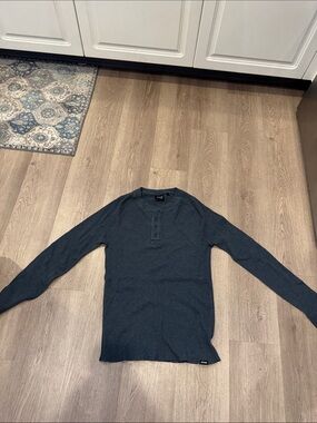 Prana Men's Long-Sleeve Henley in Deep Teal